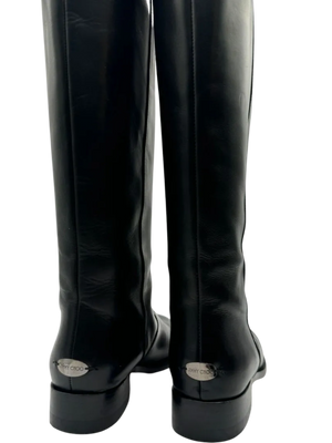 JIMMY CHOO Hyson Leather Riding Boots Size 39