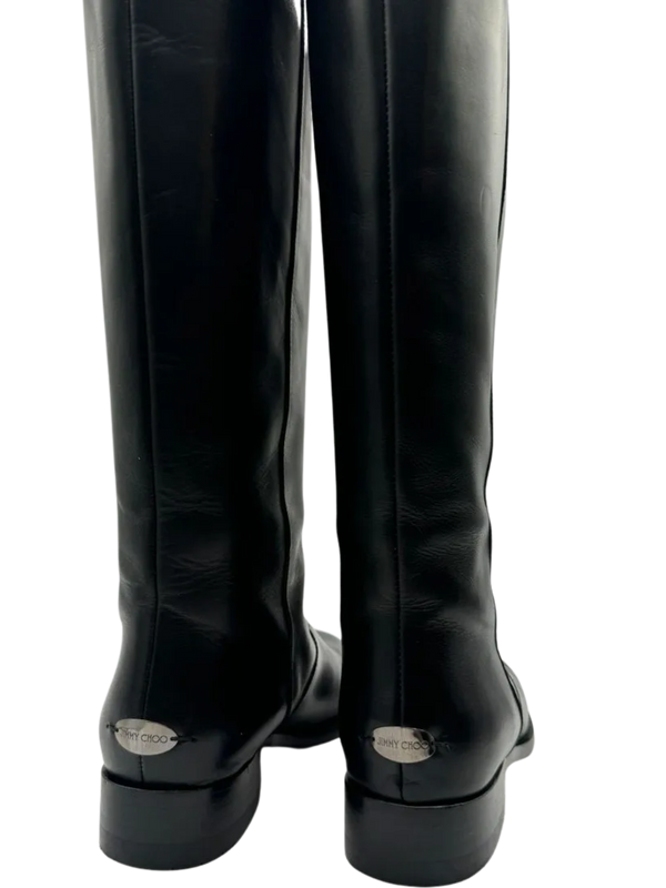 JIMMY CHOO Hyson Leather Riding Boots Size 39