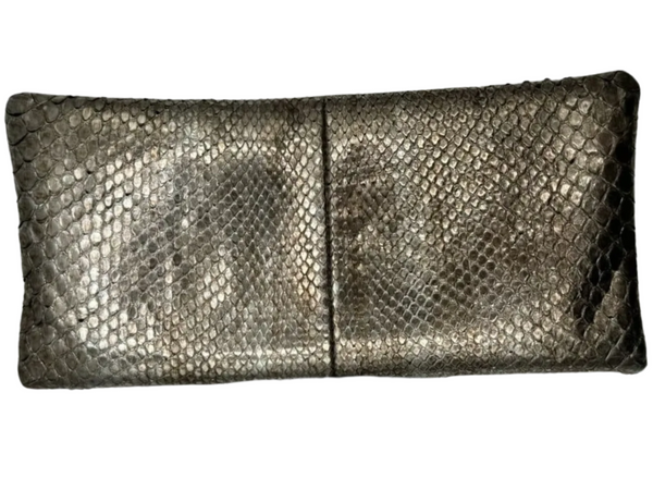 Chanel Camellia Python Fold Over Clutch