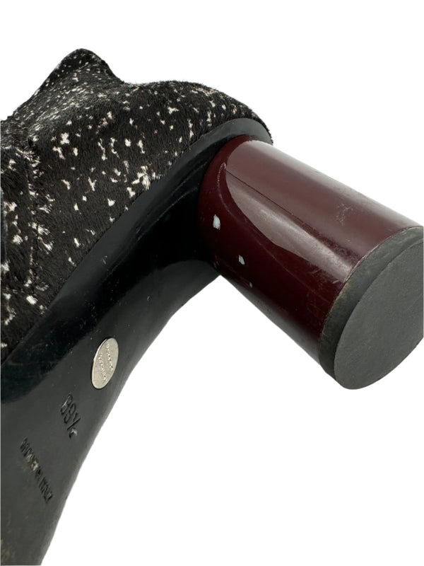 PROENZA SCHOULER black pony fur marled ankle boots - Sz 39.5