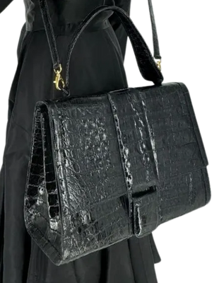 Nancy Gonzalez Black Crocodile Handbag