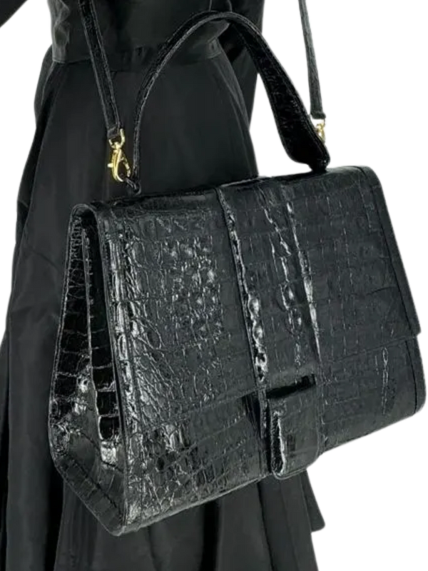 Nancy Gonzalez Black Crocodile Handbag