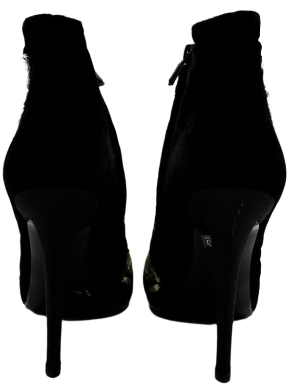 Roger Vivier Metallic Sequin Booties - Size 39.5