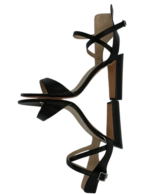 Manolo Blahnik Convu Vachetta Ankle-Cuff Sandal