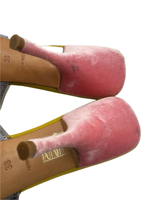 Prada Vintage Purple Ribbon and Pink Velvet Pumps - 38 EU