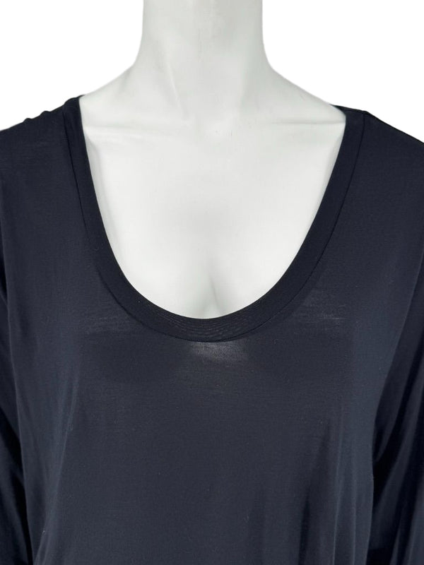 L’Agence Black Long Sleeve Scoop Neck Top – Size L