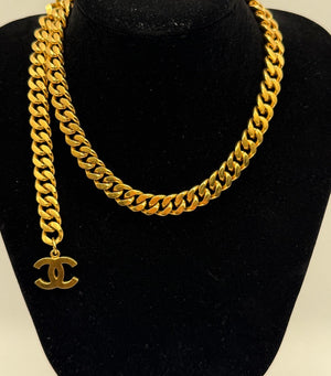 Chanel 24K Gold-Plated Chain Segment with CC Charm – Multi-Wear Accessory