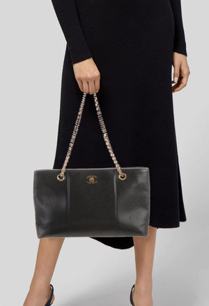 Chanel Grained Calfskin Bijoux Chain Shoulder Bag Black