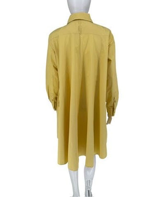 MaxMara Yellow Oversized Cotton Shirt Dress – Size IT 40 (US 6/8)