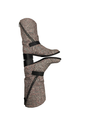 Chanel tweed Tricolor Engineer Buckle Boots - Size 41