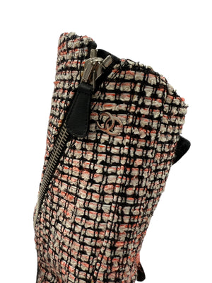 Chanel tweed Tricolor Engineer Buckle Boots - Size 41