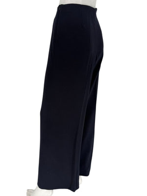 Rena Lange Navy Wide-Leg Wool Blend Trousers – Size US 12