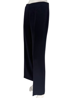 Rena Lange Navy Wide-Leg Wool Blend Trousers – Size US 12