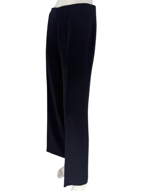 Rena Lange Navy Wide-Leg Wool Blend Trousers – Size US 12