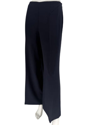 Rena Lange Navy Wide-Leg Wool Blend Trousers – Size US 12