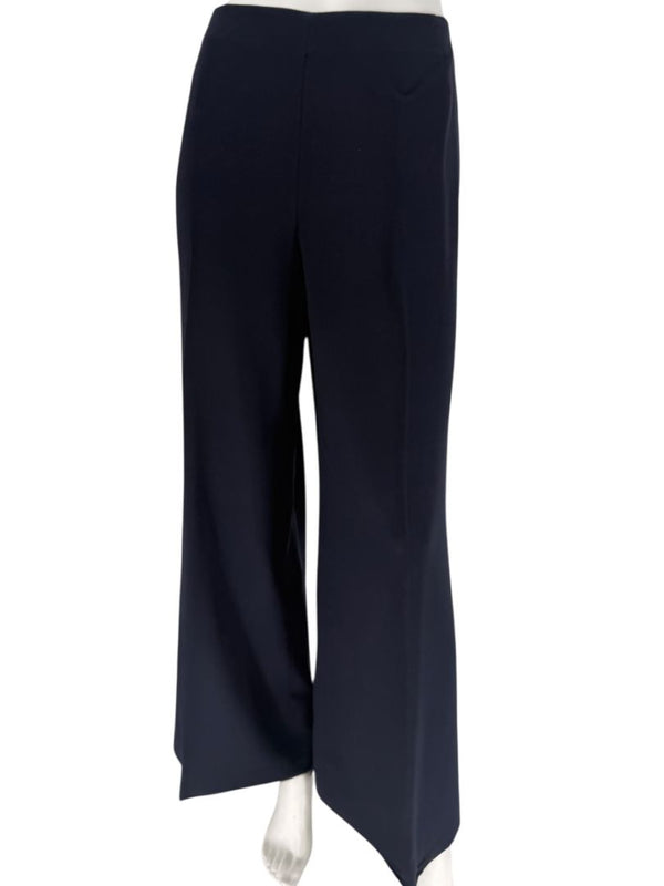 Rena Lange Navy Wide-Leg Wool Blend Trousers – Size US 12