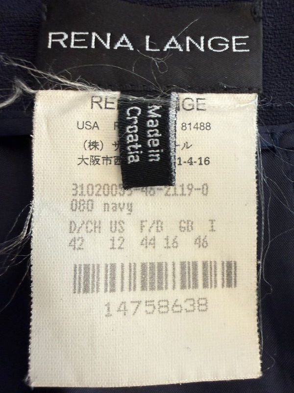 Rena Lange Navy Wide-Leg Wool Blend Trousers – Size US 12