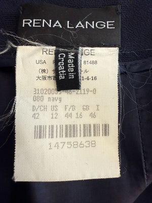 Rena Lange Navy Wide-Leg Tailored Trousers – Size US 12 / DE 42