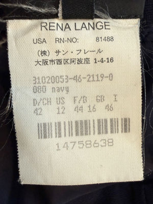 Rena Lange Navy Wide-Leg Wool Blend Trousers – Size US 12