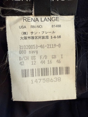 Rena Lange Navy Wide-Leg Tailored Trousers – Size US 12 / DE 42
