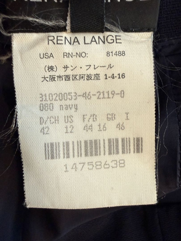 Rena Lange Navy Wide-Leg Tailored Trousers – Size US 12 / DE 42