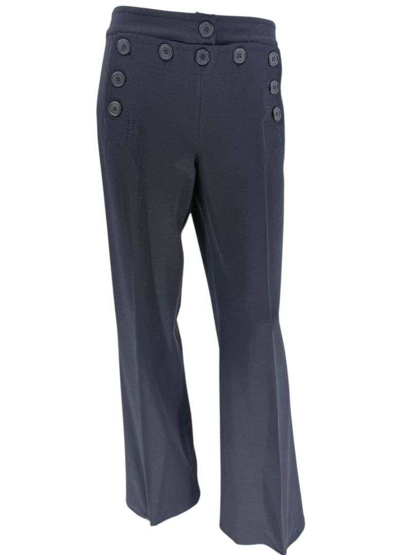 Michael Kors Nautical Button-Front Wide-Leg Trousers – Size 12