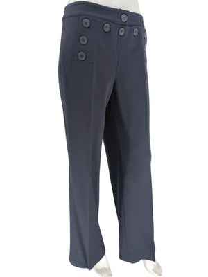 Michael Kors Nautical Button-Front Wide-Leg Trousers – Size 12