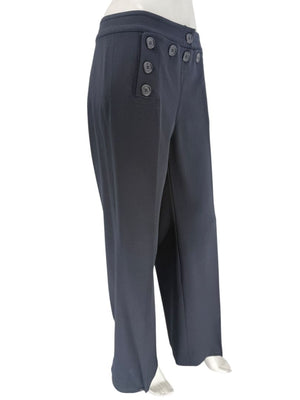 Michael Kors Nautical Button-Front Wide-Leg Trousers – Size 12
