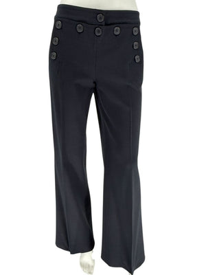 Michael Kors Nautical Button-Front Wide-Leg Trousers – Size 12