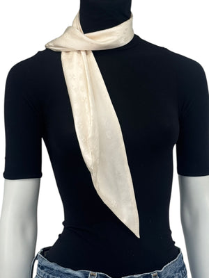 Chrome Hearts Cream Silk Monogram Scarf – 5.5" x 64"