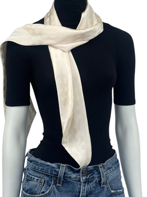 Chrome Hearts Cream Silk Monogram Scarf – 5.5" x 64"