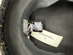 Chanel F/W 2016 Black/Gold Tweed Hat - NEW IN BOX w/Tags