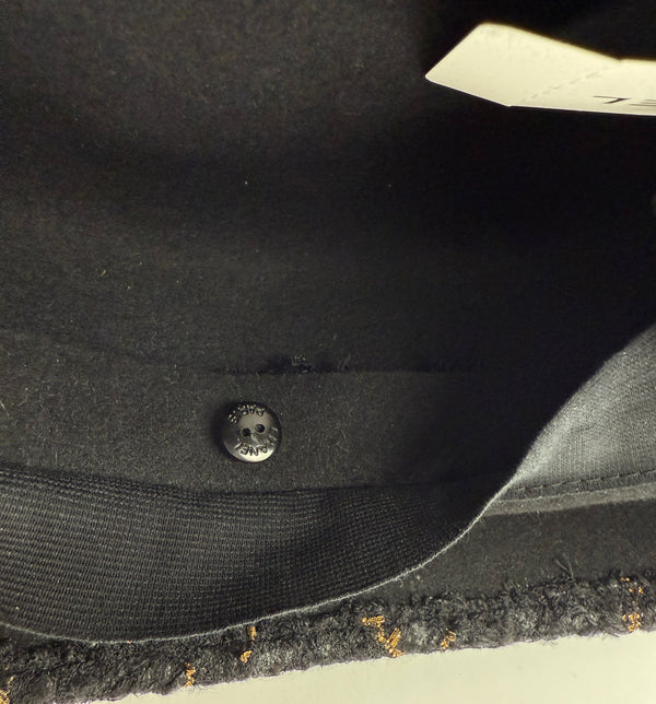 Chanel F/W 2016 Black/Gold Tweed Hat - NEW IN BOX w/Tags