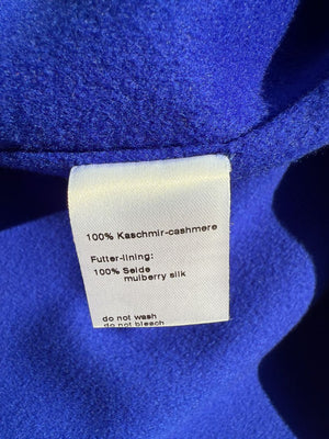 Akris Electric Blue Cashmere Coat - Size 6
