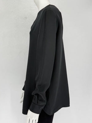 Loro Piana Black Silk Tunic Blouse – Size IT 44 (US 8/Medium)
