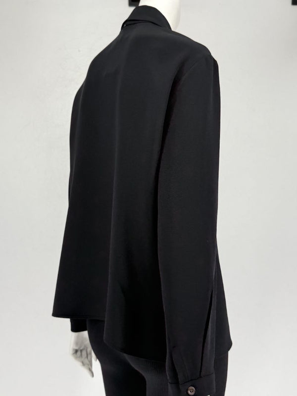 Peter Cohen Black Silk Convertible Collar Blouse – Size L