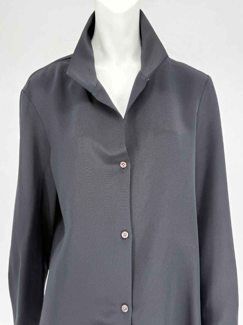 Peter Cohen Black Silk Convertible Collar Blouse – Size L