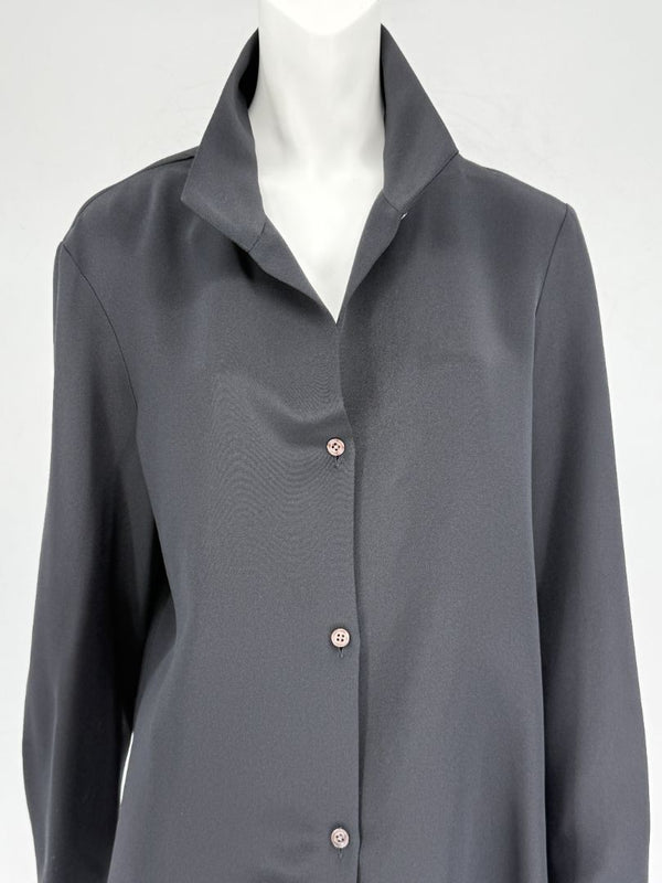 Peter Cohen Black Silk Convertible Collar Blouse – Size L