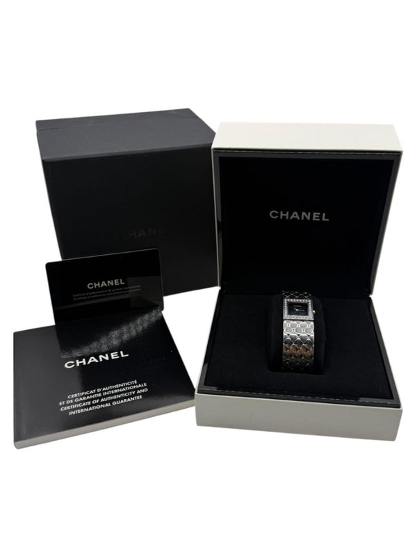 Chanel Matelassé Diamond Bezel Wristwatch