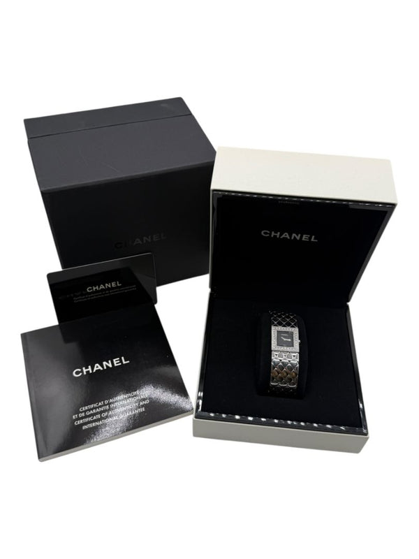 Chanel Matelassé Diamond Bezel Wristwatch