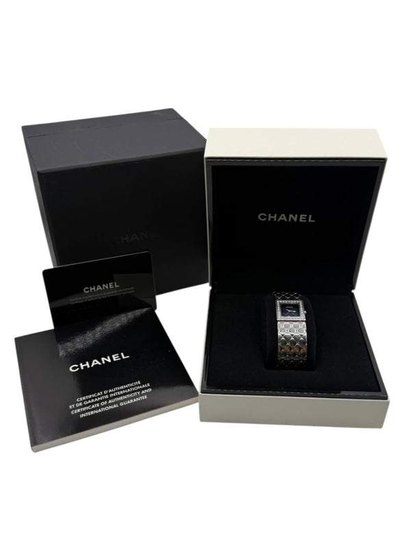 Chanel Matelassé Diamond Bezel Wristwatch