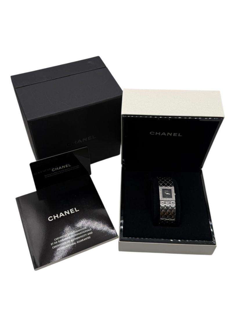 Chanel Matelassé Diamond Bezel Wristwatch