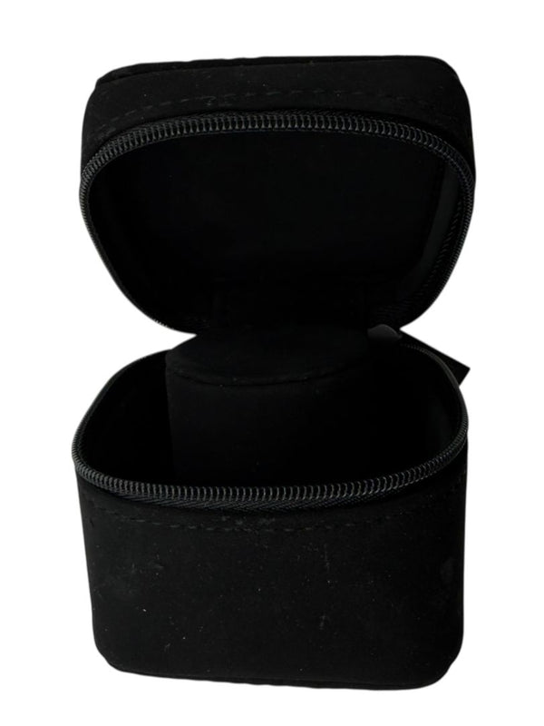 Chanel Black Travel Jewelry & Watch Case – Suede Zip Cube