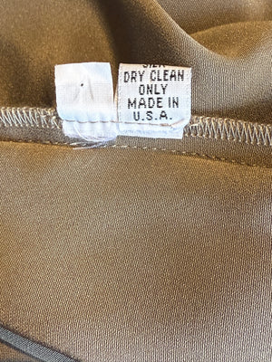 Peter Cohen Taupe Silk Convertible Collar Blouse – Size L