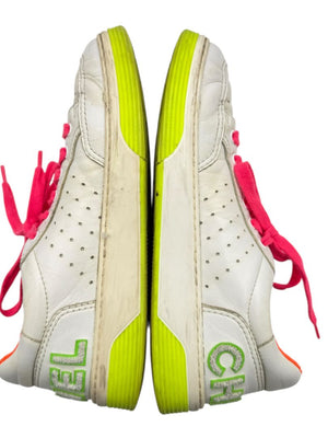 Chanel Neon Trim Leather Low-Top Sneakers – Size 40