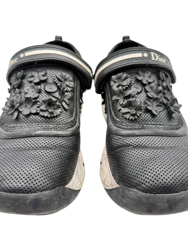 Christian Dior Floral Appliqué Velcro Strap Sneakers – Size 40