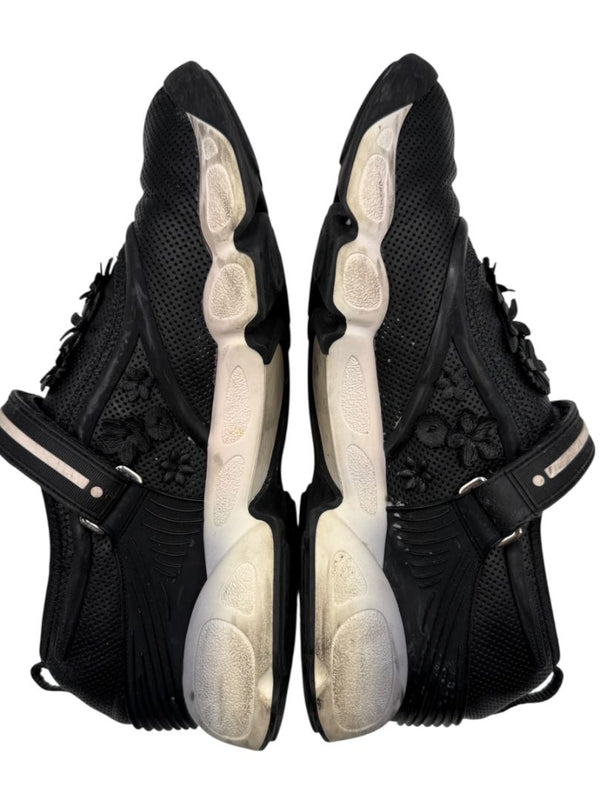 Christian Dior Floral Appliqué Velcro Strap Sneakers – Size 40