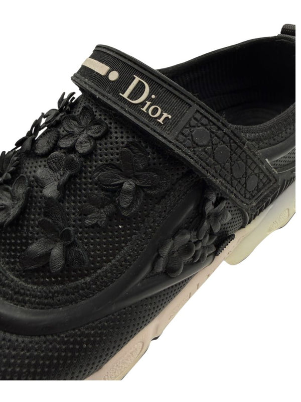 Christian Dior Floral Appliqué Velcro Strap Sneakers – Size 40