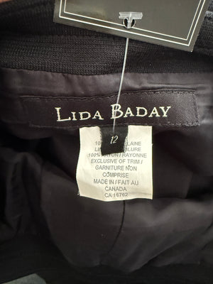 Lida Baday Black Wool Knit Fluted Skirt – Size 12