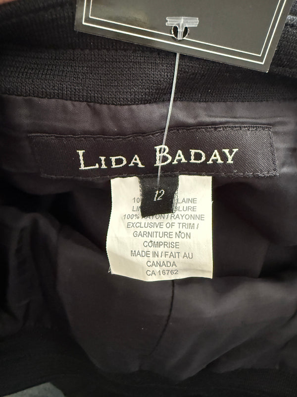 Lida Baday Black Wool Knit Fluted Skirt – Size 12